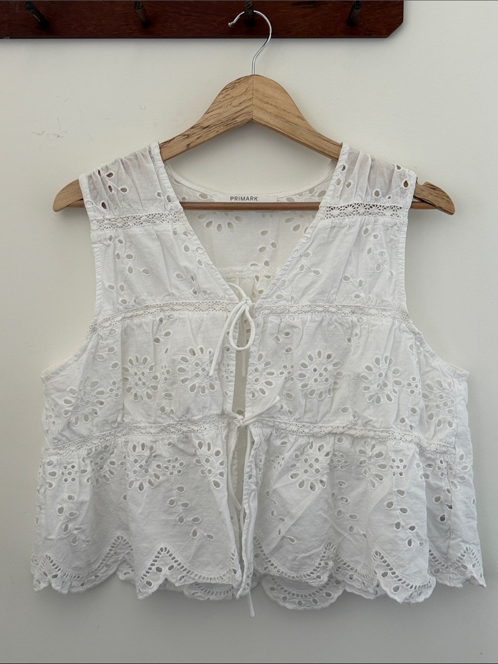Primark 100% Cotton Eyelet Tie Top